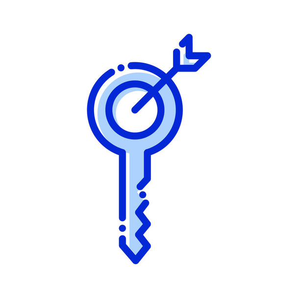 Schlüsselwort, Schlüsselwort-Forschung, Ziel, Schlüssel vollständig editierbare Vektorsymbole - Vektor, Bild