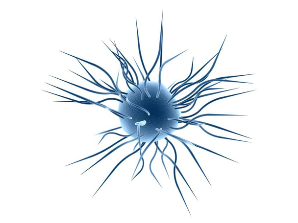 Células bacterianas virales en fondo blanco. 3d renderizar - Foto, Imagen
