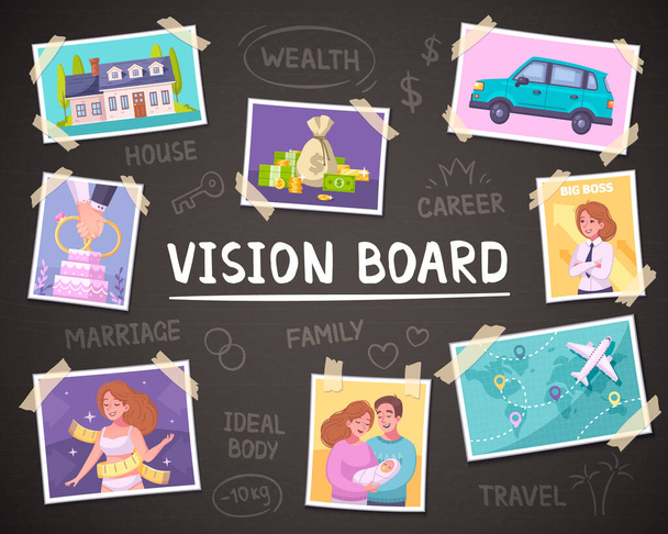 Hintergrund Vision Board - Vektor, Bild