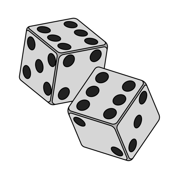 Craps Dice Icon. Editable Outline With Color Fill Design. Vector Illustration. - Vector, Image