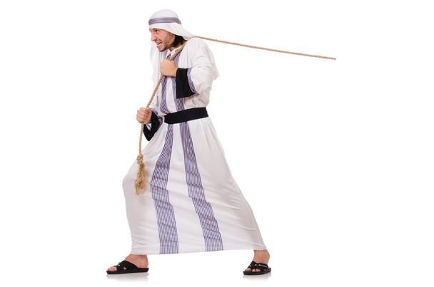 Emiraty człowieka w koncepcji przeciąganie liny - Zdjęcie, obraz