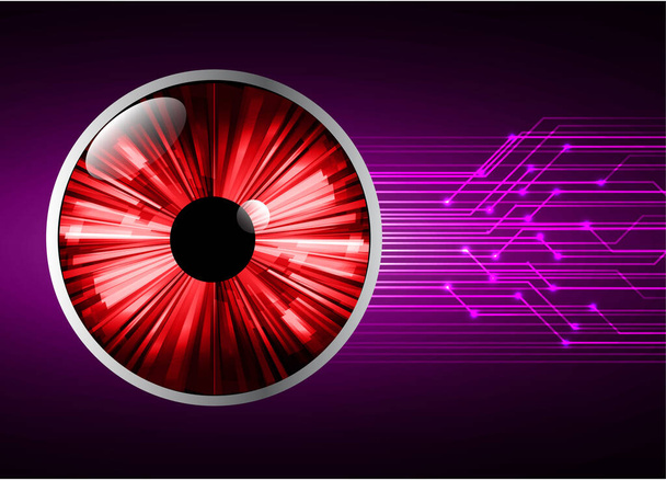 eye cyber circuit future technology concept background - Vetor, Imagem