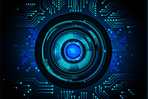 eye cyber circuit future technology concept background, spherical abstract backdrop - Vektori, kuva