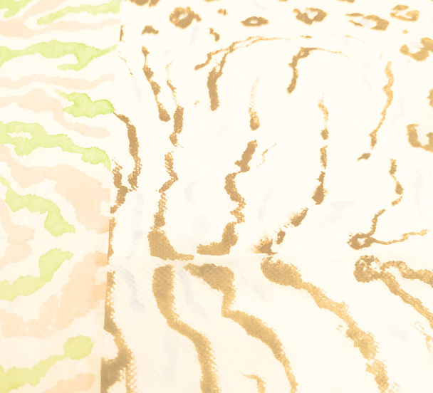 Cream Artistic Animal Print. Animalistic Wallpaper. Watercolor Print. Leopard African Tie Dye. Red Seamless Pattern. Zebra Print White  Aquarelle Texture. Orange Tie Dye Batik. - Photo, Image