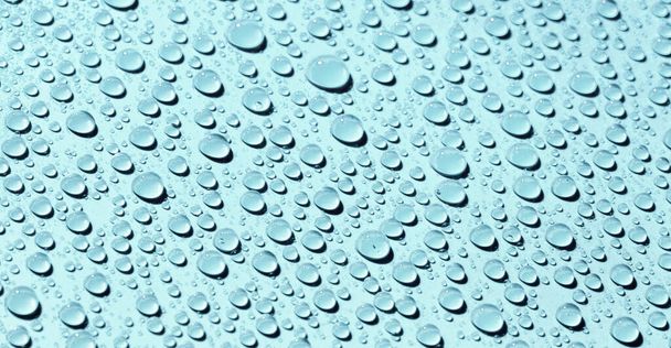 Капли воды на голубом фоне - Фото, изображение