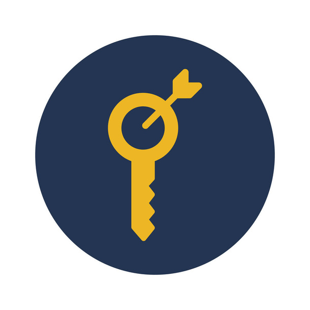 Schlüsselwort, Schlüsselwort-Forschung, Ziel, Schlüssel vollständig editierbare Vektorsymbole - Vektor, Bild