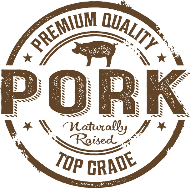 premie varkensvlees etiket - Vector, afbeelding