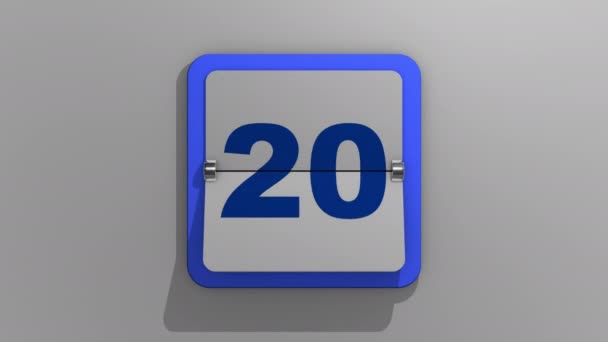 Stylish animated 3D rendering of a flipping calendar with a stop at the third day. 3d illustration of 3 days of the week or holiday and events. Number three animation. - Footage, Video