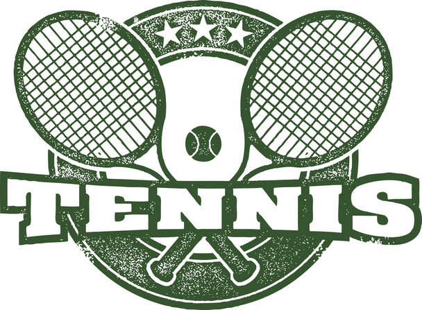 Tennis Sport Stamp - Vector, Image