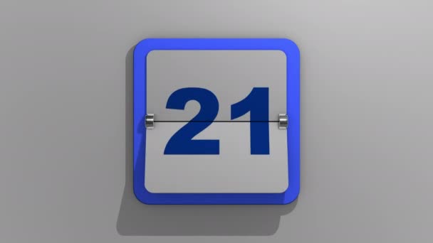 Stilvolles animiertes 3D-Rendering eines spiegelnden Kalenders mit Halt am vierten Tag. 3D-Illustration von 4 Tagen der Woche oder Feiertagen und Veranstaltungen. Animation der Zahl vier. - Filmmaterial, Video