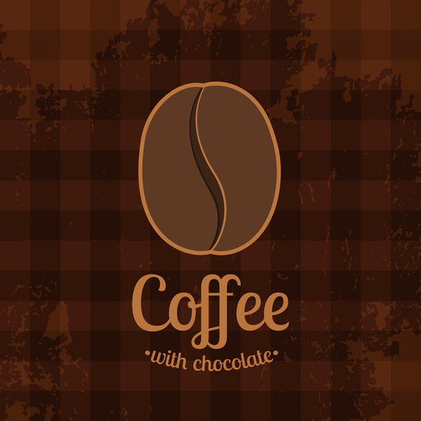 Tartan Background with Coffee Bean - Vector, Imagen