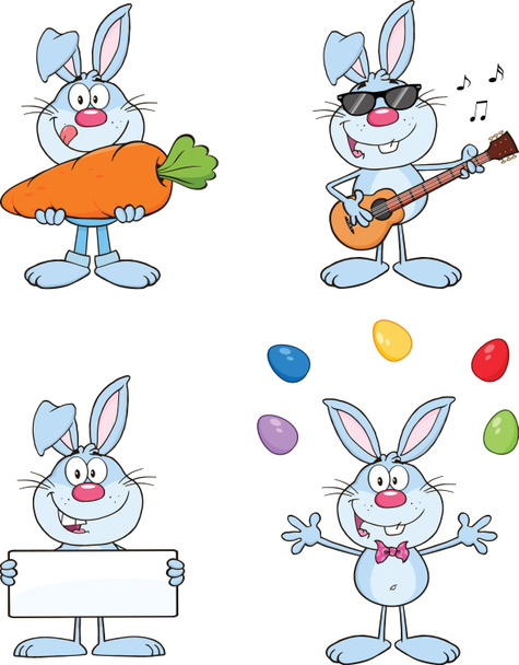 Personnages de bande dessinée de lapins mignons 6 Set Collection
 - Photo, image