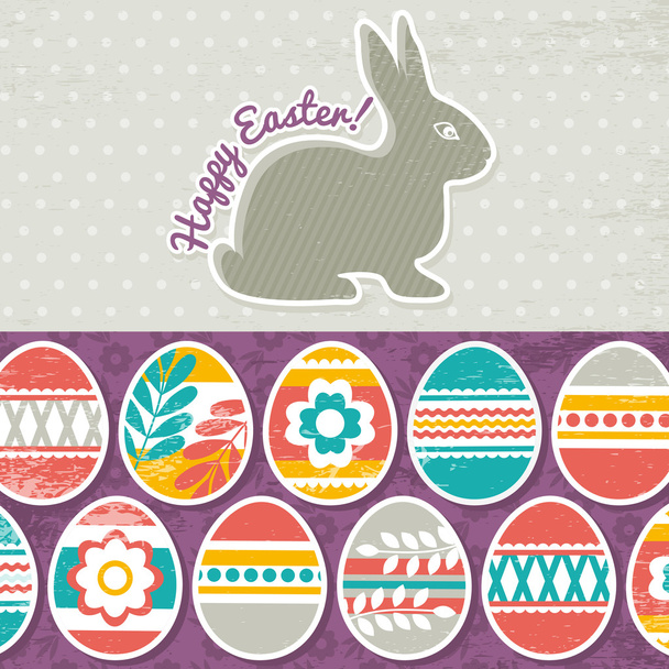 Background with easter eggs, vector - Вектор,изображение