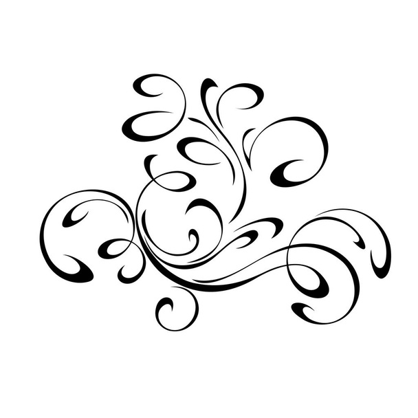decorative abstract ornament with curls in black lines on a white background - Vektor, obrázek