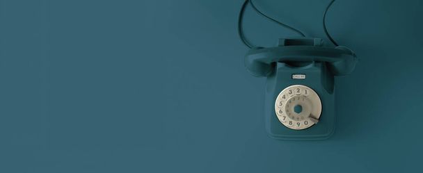 Un cadran bleu vintage téléphone. - Photo, image
