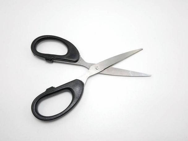 Stainless steel scissors with black handle - Photo, Image