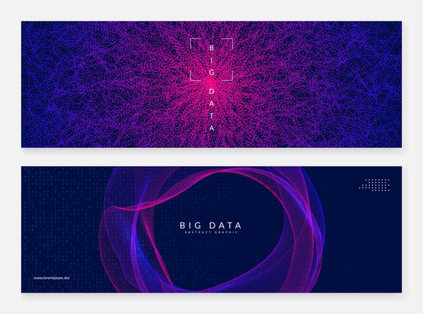 Big data abstract. Digital technology background.  - Вектор,изображение