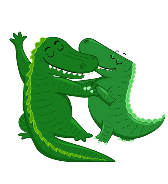 taniec krokodyle - Wektor, obraz