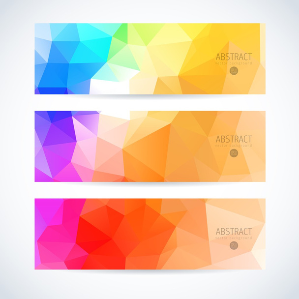 Website header or banner colorful mosaic set - Vector, Imagen