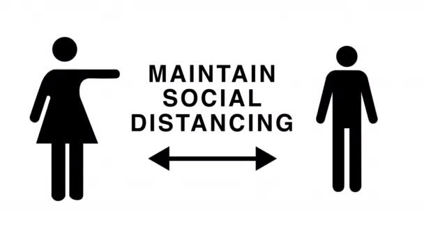 Figuras masculinas y femeninas manteniendo la distancia social - Metraje, vídeo