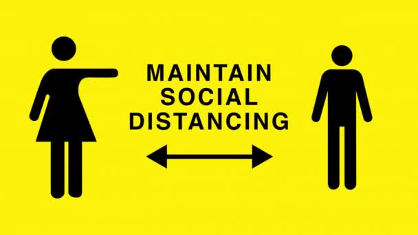 Male and female figures maintaining social distance - Footage, Video