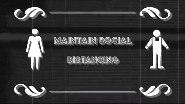 Dane liczbowe dotyczące mężczyzn i kobiet utrzymujące dystans społeczny - Materiał filmowy, wideo