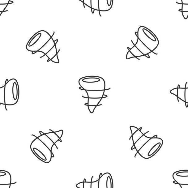 Ligne grise Tornado icône isolé motif sans couture sur fond blanc. Illustration vectorielle. - Vecteur, image