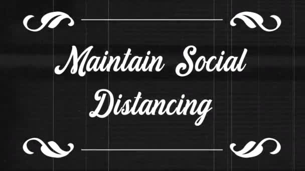 社会的距離を維持するためのヴィンテージ映画の看板 - 映像、動画
