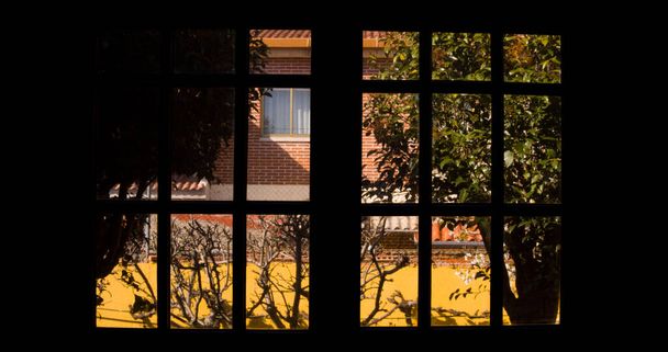 Vistas de la ventana al jardn. - Foto, afbeelding