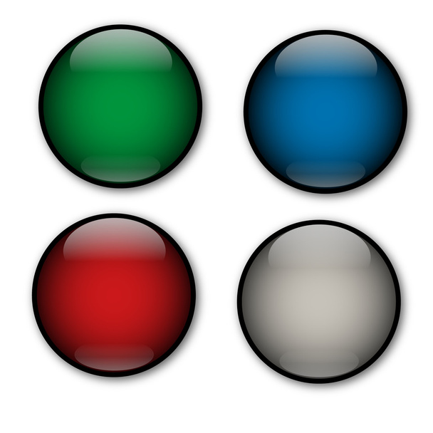 Glass vector buttons, dark colors. - Vector, imagen