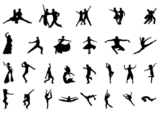 ダンサーのシルエット ベクトルを設定 - ベクター画像