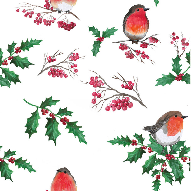 Winter set with birds and berries for Christmas - Fotó, kép