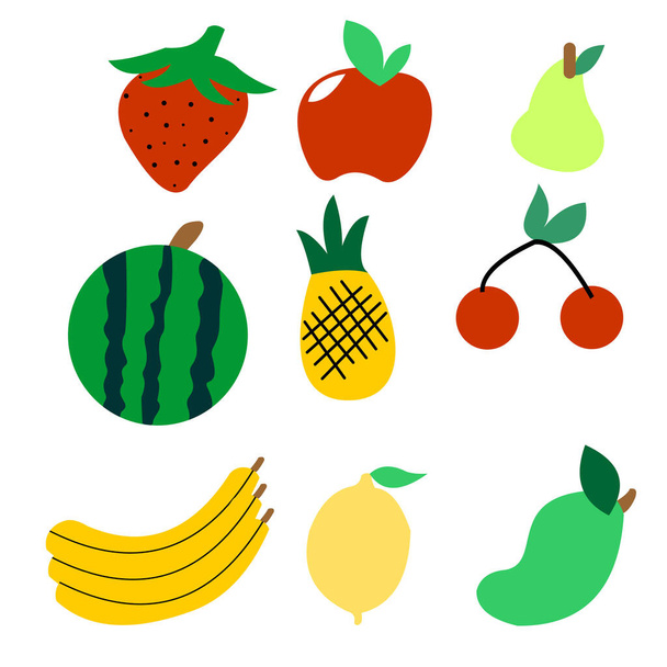Мультяшна ілюстрація свіжих фруктів
 - Вектор, зображення