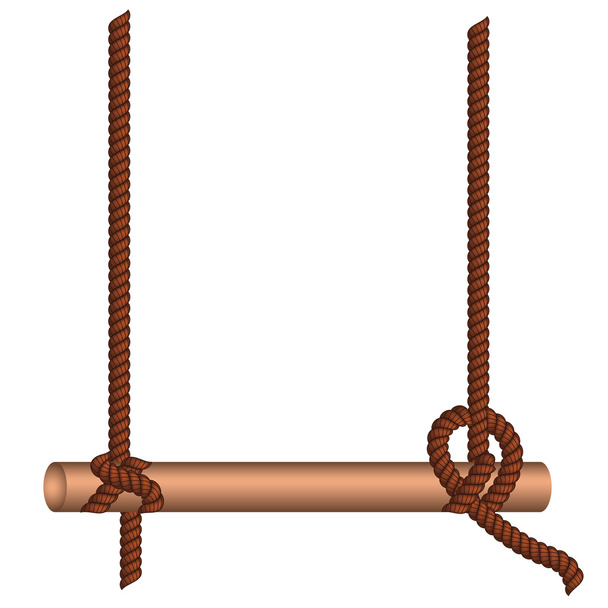 Wood Stick on a Rope - Vector, Image
