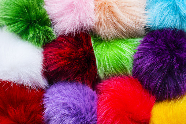 Colored fluffy balls - Photo, Image