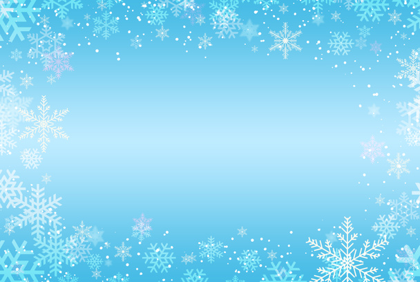Blue Christmas winter background with snowflakes - Photo, Image