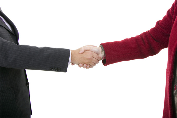 Handshake of business partners, men and women, isolated - Photo, Image