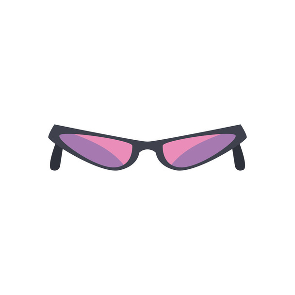 Küçük mercekli modern gözlükler, beyaz arka planda düz stil - Vektör, Görsel