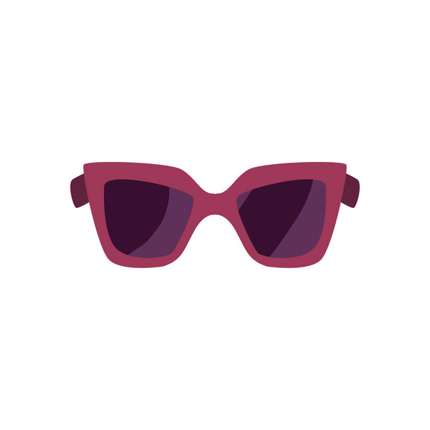 sunglasses feminine, flat style on white background - Vector, Image