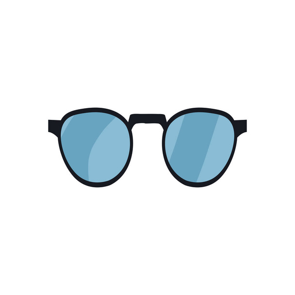glasses with big lens, flat style on white background - Vector, Image