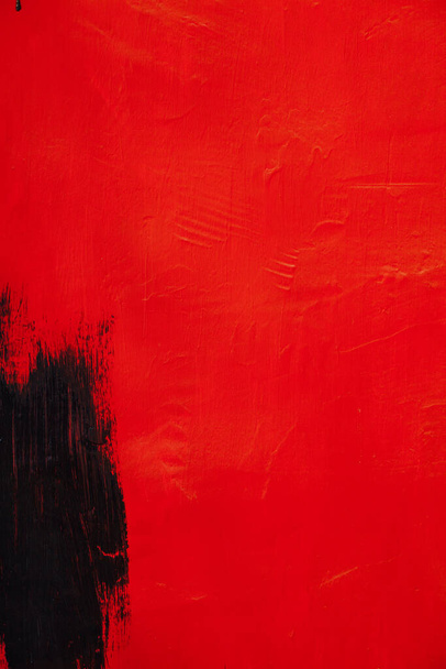 pintado rojo negro pared pintura textura fondo estructura - Foto, Imagen