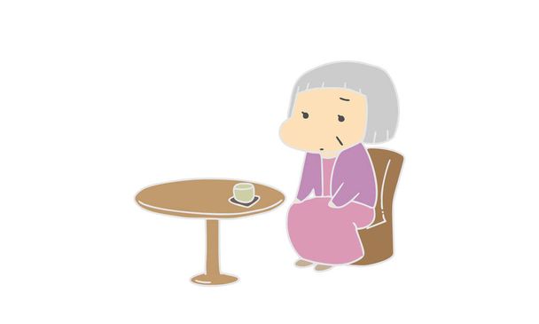 Hoito: Vanhukset, yksin ja yksinäinen - Vektori, kuva