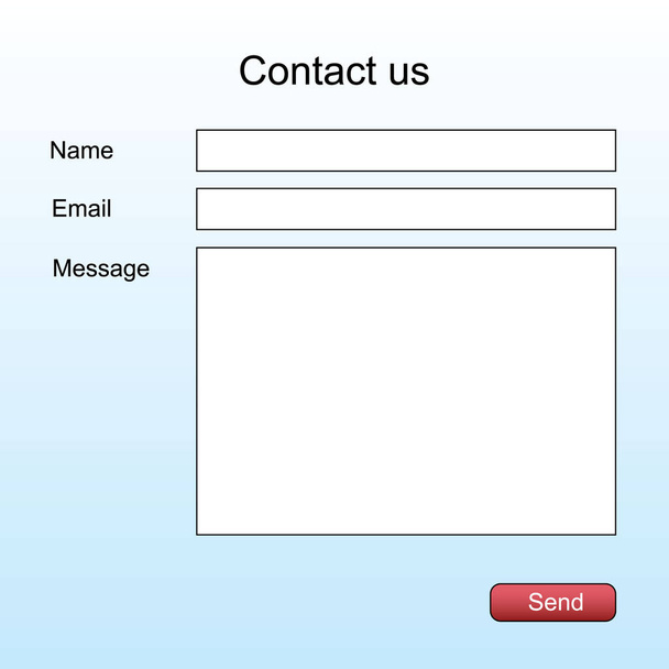 Formulario de contacto plantilla de interfaz blanc página para sitio web aislado - Vector, imagen