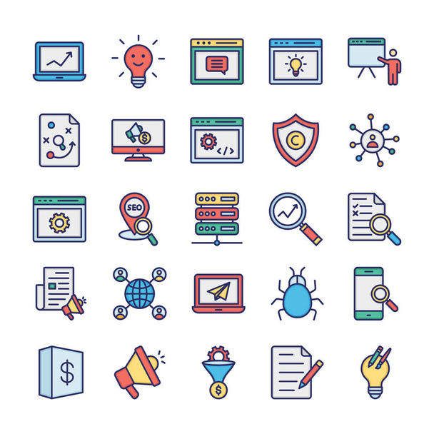Web and SEO Vector icons set every single icon can easily modify or edit - Vector, Image