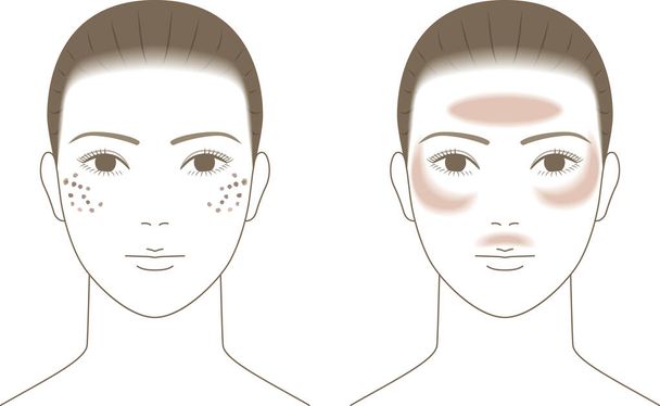 Face of a woman with stains - Vector, Image