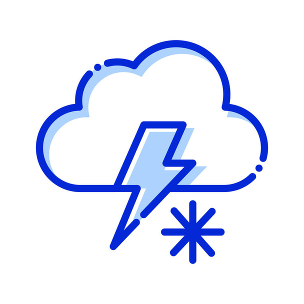 Clima, nube, nieve, trueno icono vectorial totalmente editable - Vector, imagen