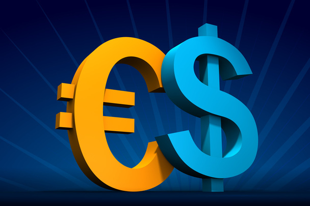 Δολάριο και ευρώ - Φωτογραφία, εικόνα