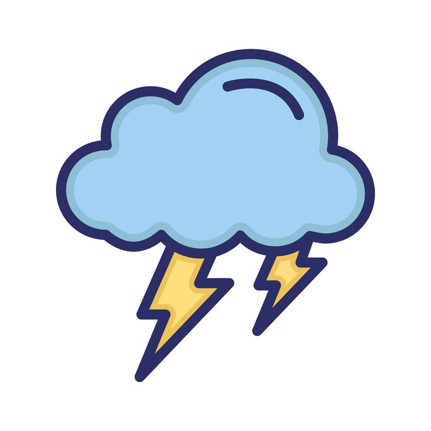 Nuvem, trovão, parafuso, tempestade ícone vetorial totalmente editável - Vetor, Imagem