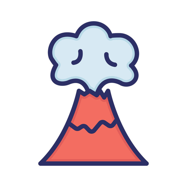 volcano, weather, eruption, disaster fully editable vector icon - Vector, Image