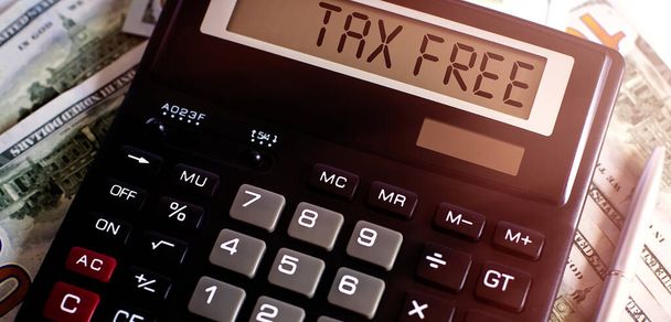Calculator with the word TAX FREE on display - Photo, Image